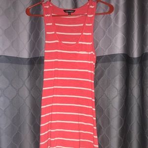 Coral & tan striped dress from Express